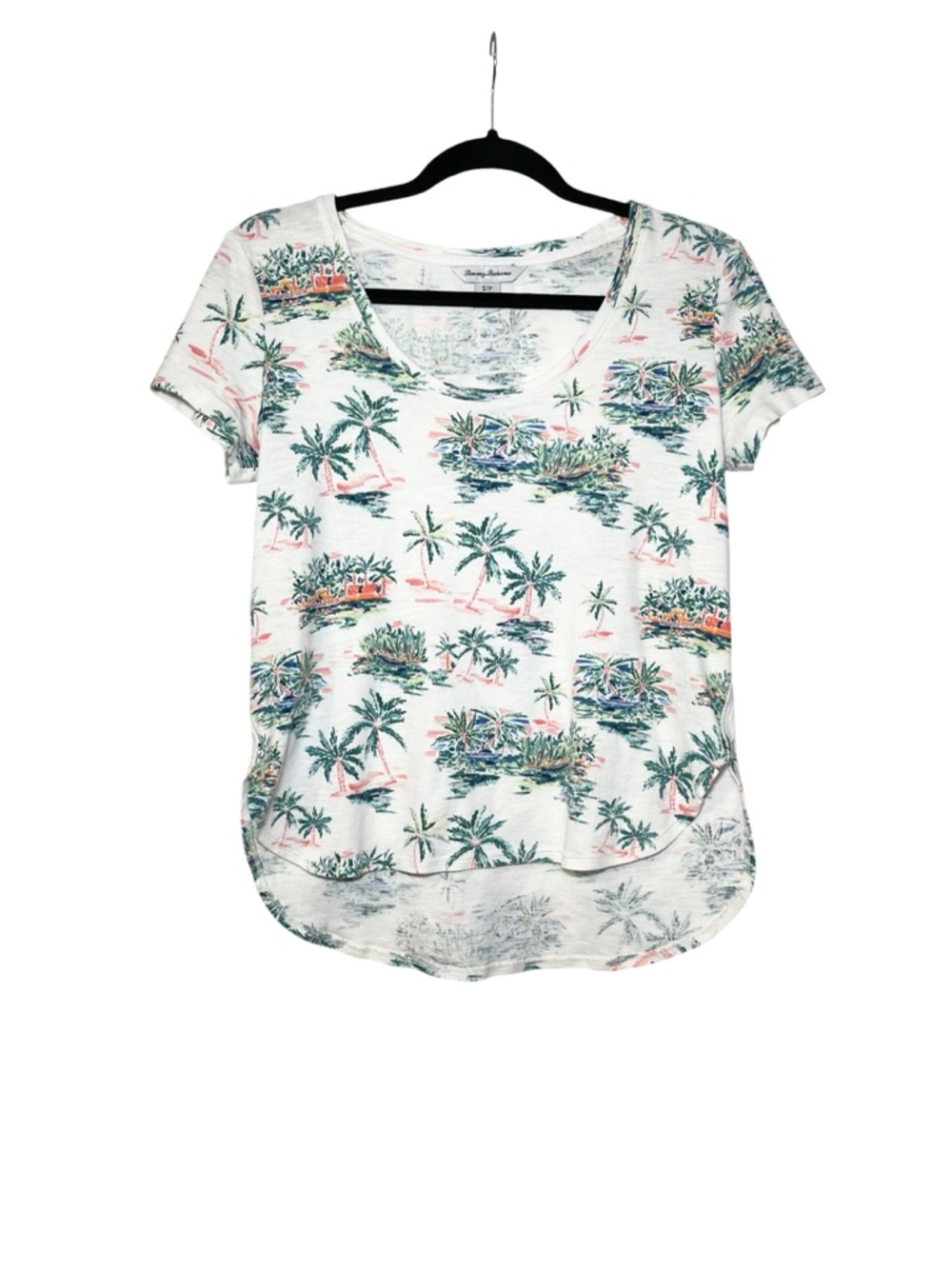 Tommy Bahama Women's Ashby Isles White Multi Shirt 100% Cotton Size Small